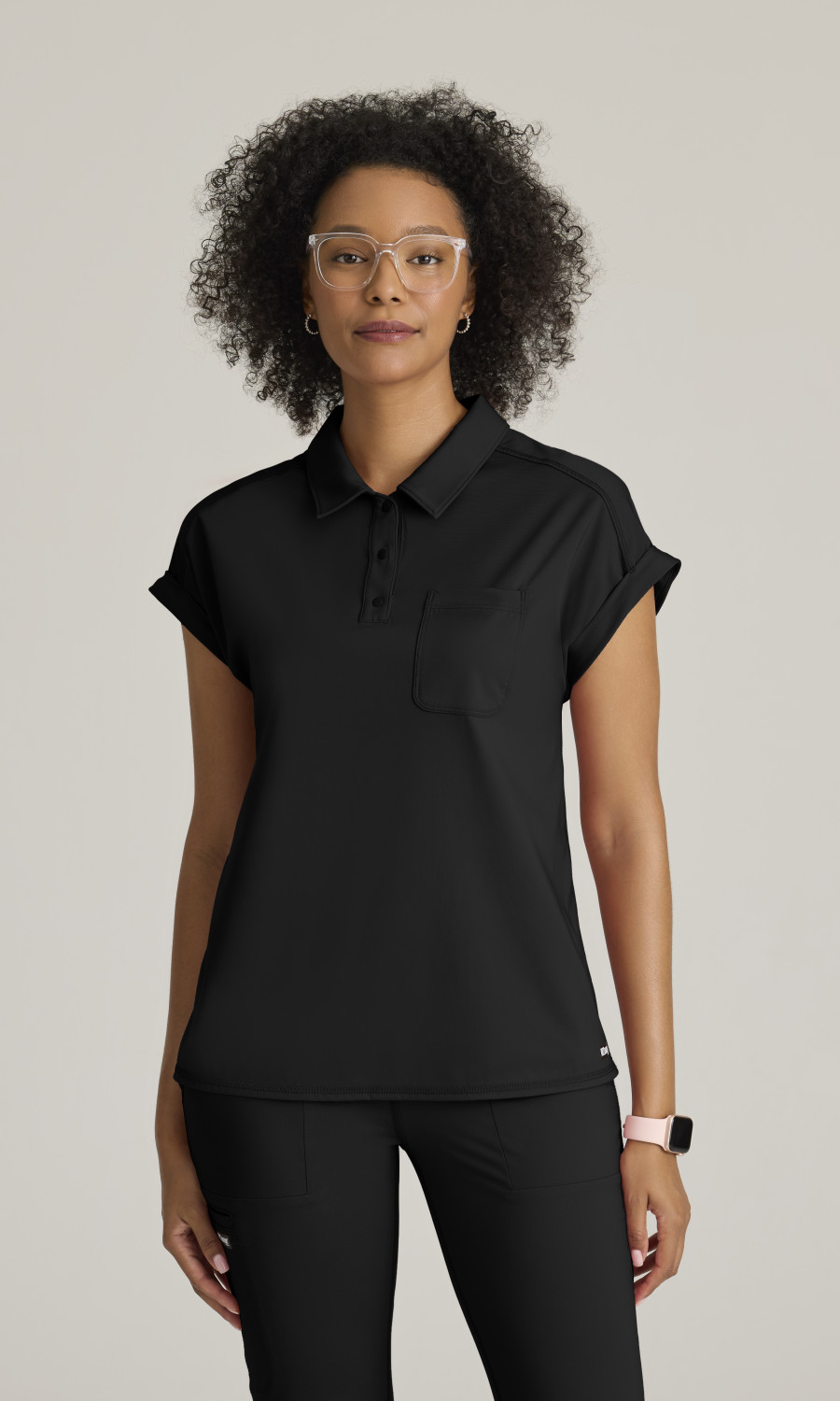 Grey's Anatomyâ„¢ by Barco Knit Stretch Grey's Anatomy Knit Stretch Women's Renew 1-Pocket Collared Neck Top