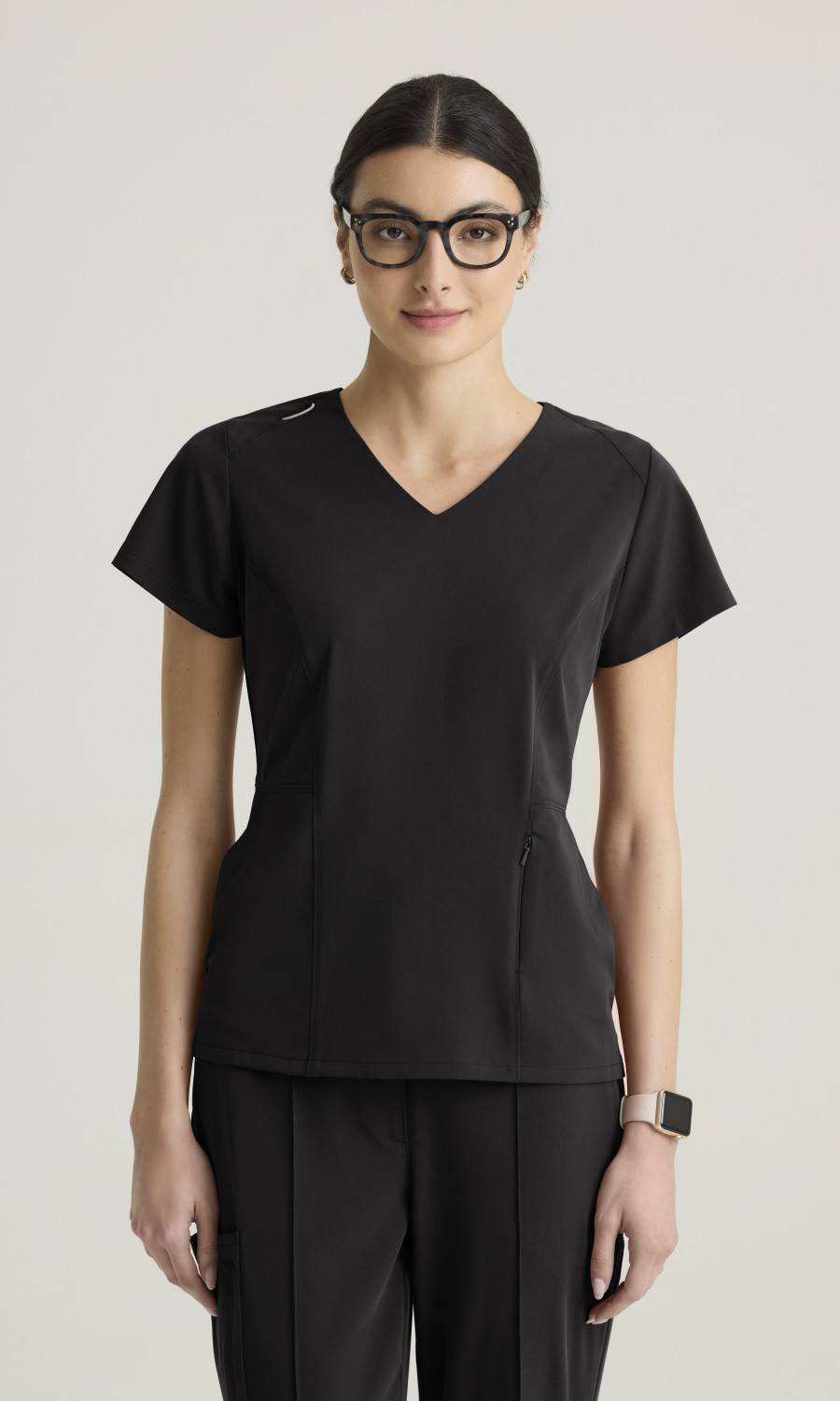 Grey's Anatomy Cultivate Grey's Anatomyâ„¢ by Barco Cultivate Women's 3-Pocket Classic V-Neck Back Waist Detail Top