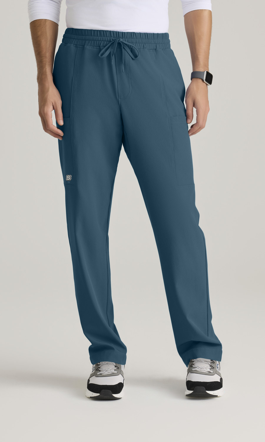 Skechers by Barco Men's 5 Pocket Elastic Waistband Straight Leg Pant