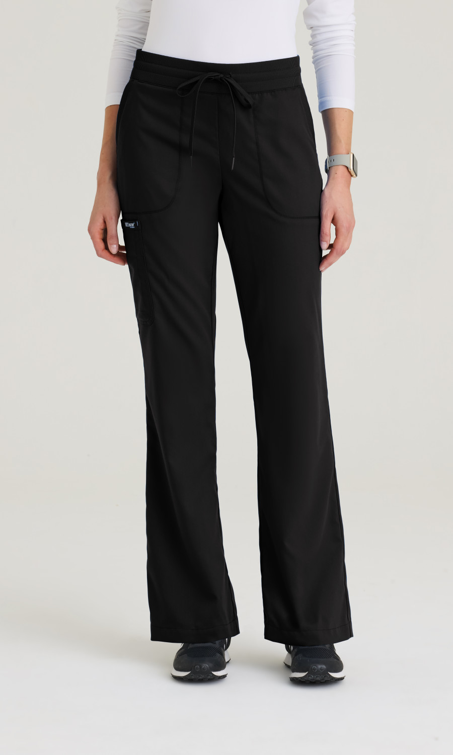 Greys Anatomy Classic Grey's Anatomy Classic Women's 5 Pocket Rib Knit Waistband Fit & Flare Pant