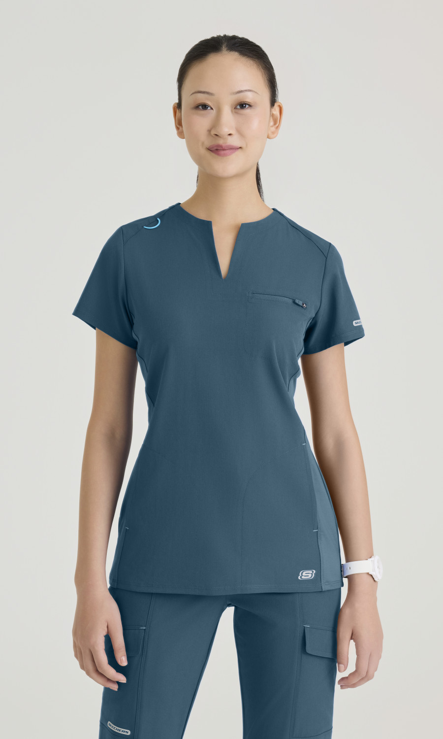 Skechers Women's 3 Pocket Notched V-Neck Top