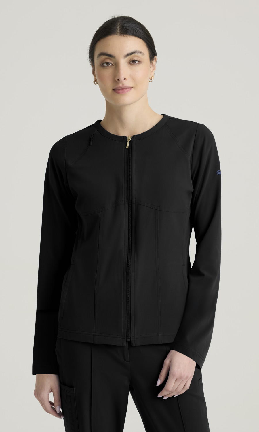 Grey's Anatomy Cultivate Grey's Anatomyâ„¢ by Barco Cultivate Women's 5-Pocket Round Neck Zip-Front Warm-Up Jacket