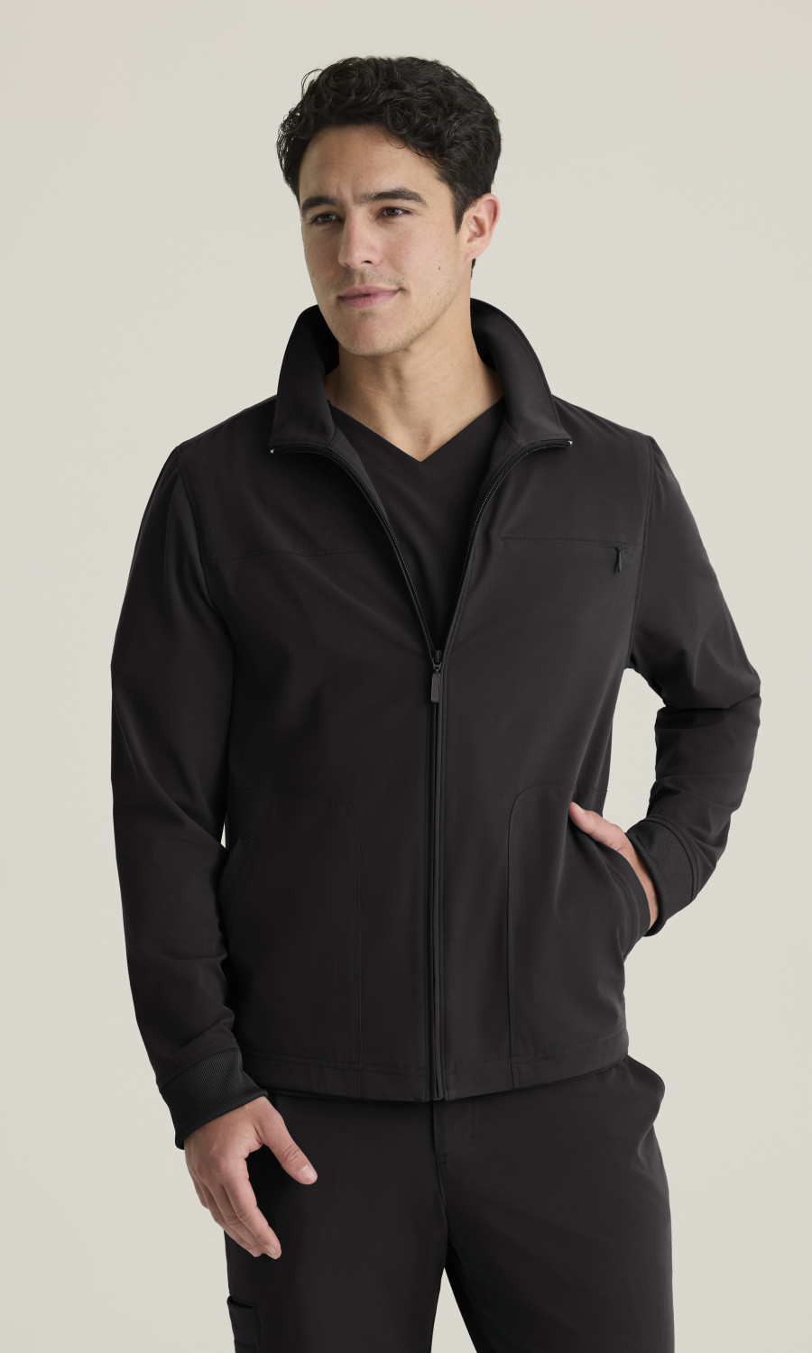 Grey's Anatomy Cultivate Grey's Anatomyâ„¢ by Barco Cultivate Men's 5-Pocket Collared Zip-Front Warm-Up Jacket
