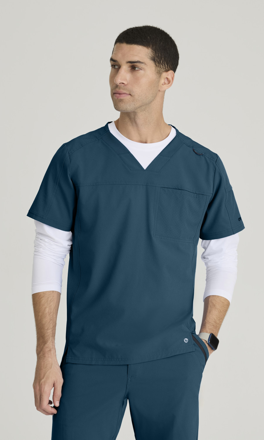 Barco One Men's 2 Pocket Ribbed V-neck Top