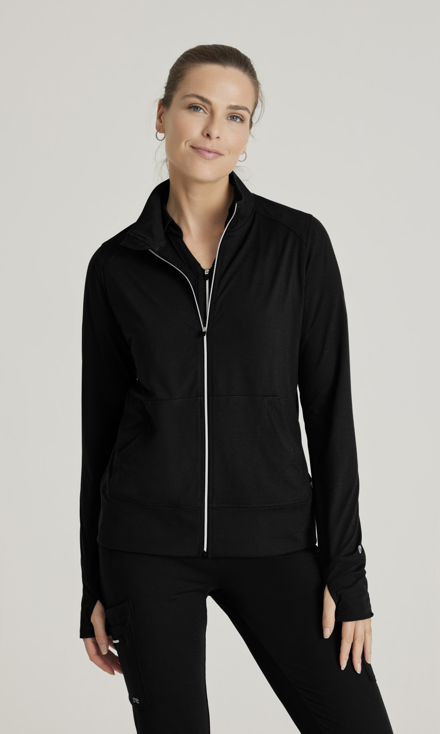 Barco One Performance Knit Women's Kangaroo Pocket Zip-Up Warm-Up