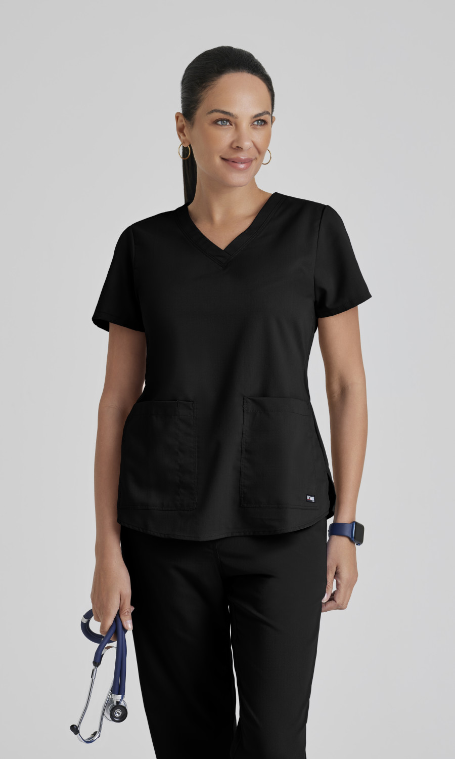 Greys Anatomy Classic Grey's Anatomy Classic Aubrey Top-2 pocket V-Neck top