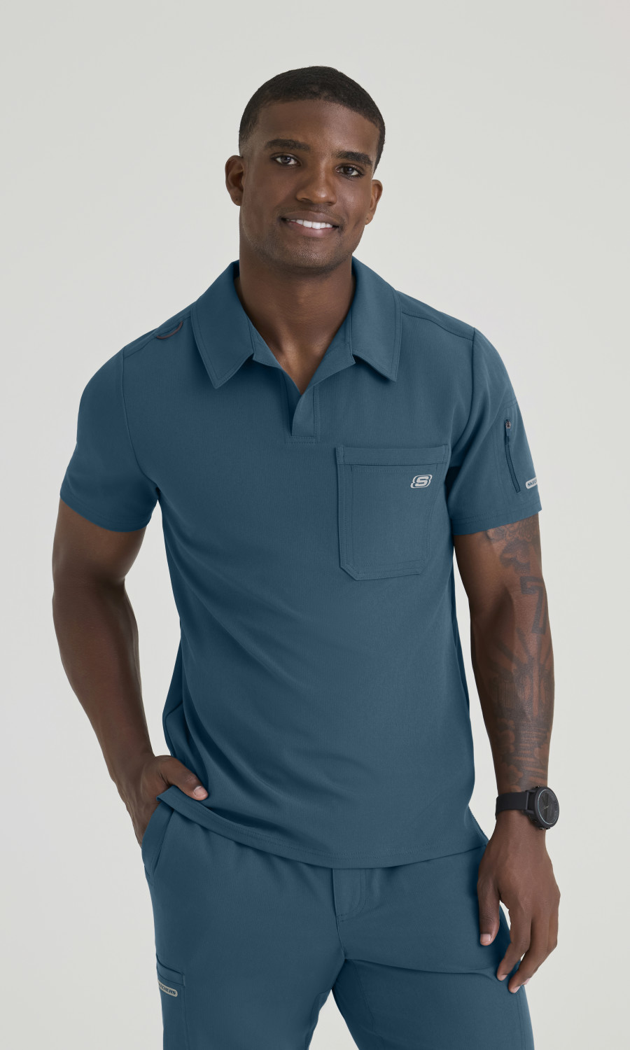 Skechers Men's 3-Pocket Collared Neck Top Skechers Men's 3 Pocket Collared Neck Top