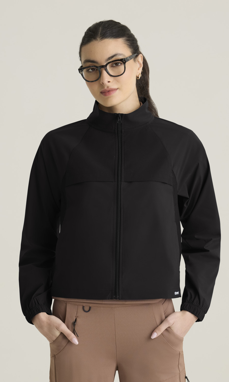 Grey's Anatomyâ„¢ by Barco Knit Stretch Women's 4-Pocket Zip-Front Windbreaker Jacket Grey's Anatomyâ„¢ by Barco Knit Stretch Women's 2-Pocket Zip-Front Windbreaker Jacket