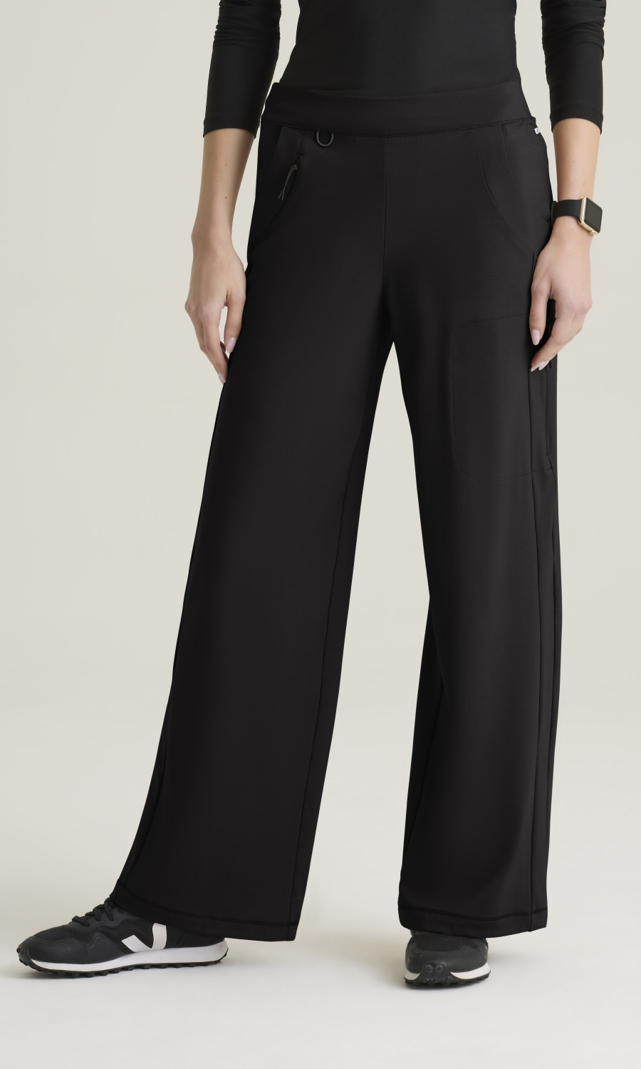 Grey's Anatomyâ„¢ by Barco Knit Stretch Women's 7-Pocket Elastic Waistband Wide Leg Pant Grey's Anatomyâ„¢ by Barco Knit Stretch Women's 6-Pocket Elastic Waistband Wide Leg Pant